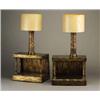 Image 1 : Pair of JAMES MONT end tables with gilded and