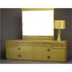 JAMES MONT limed-oak double dresser, two book