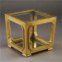 JAMES MONT gilt-wood Chinese end table with g