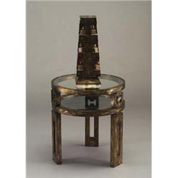 JAMES MONT two-tier round occasional table al