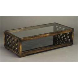 JAMES MONT glass-topped rectangular coffee ta
