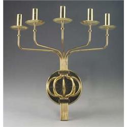 TOMMI PARZINGER brass wall sconce with five b