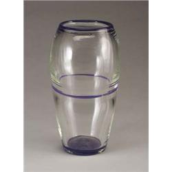 Tall MURANO vase of heavy clear glass with op