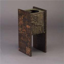 PAUL EVANS STUDIO plant stand of riveted text