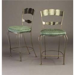 Pair of HOWARD SHAVER bar stools of welded st