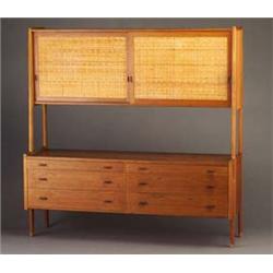 HANS WEGNER sideboard, with a high cabinet wi