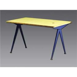 JEAN PROUV+ Compass table with yellow top and
