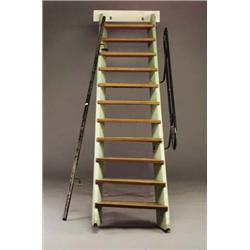 LE CORBUSIER wood staircase with metal handra