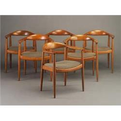 Set of six HANS WEGNER "The" armchairs with t