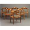 Image 1 : Set of six HANS WEGNER "The" armchairs with t