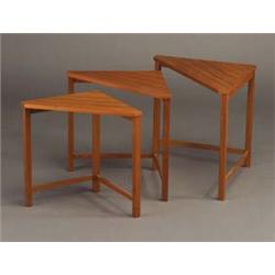 Set of three Scandinavian teak triangular nes