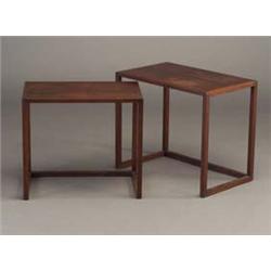 Two J.O. CARLSSON (Sweden) rosewood nesting t