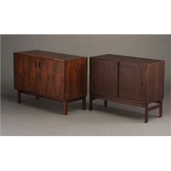 Two Danish rosewood case pieces, a credenza w