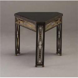 French Art Deco parcel gilt end table with a