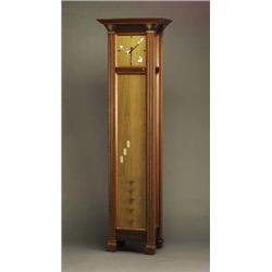 Fine BRUCE VOLZ tall case clock, 1984, of wen