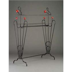 French tubular iron coat-rack with black enam