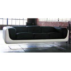STEELCASE white fiberglass three-seat cube so