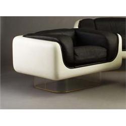 Pair of STEELCASE white fiberglass cube chair