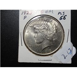 1923 SILVER PEACE DOLLAR, MS-66