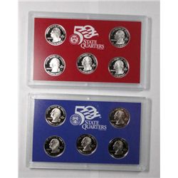 2008 STATE QUARTER PROOF SETS, 1 CLAD AND 1 SILVER