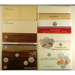 MINT SETS OF THE 80'S 1980-1989 - 8 SETS (NONE MADE IN 82, 83)