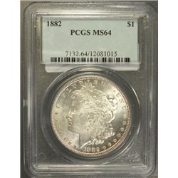 1882 MORGAN SILVER DOLLAR, PCGS MS64 SUPER