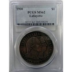 1900 LAFAYETTE DOLLAR PCGS MS62, PRETTY COLORS, SURE LOOKS NICER THAN 62!