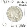 Image 1 : 1927-D BUFFALO NICKEL *RARE KEY DATE VERY FINE GRADE*!!