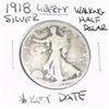 Image 1 : 1918 LIBERTY WALKING HALF SILVER DOLLAR *RARE KEY DATE NICE COIN*!!