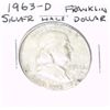 Image 1 : 1963-D FRANKLIN HALF SILVER DOLLAR *PLEASE LOOK AT PICTURE TO DETERMINE NICE COIN*!!