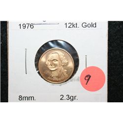 1976 George Washington Bicentennial 12K Gold Medallion; .037 Oz. AGW
