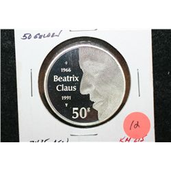 1991 Netherlands 50 Gulden Foreign Coin; Beatrix Claus