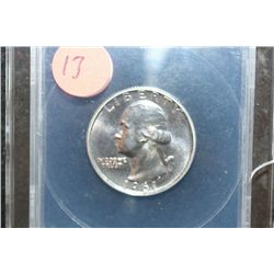 1961 Washington Quarter; ANACS Graded PF68