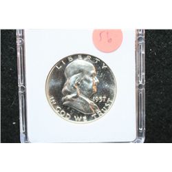 1957 Ben Franklin Half Dollar; MCPCG Graded PF65