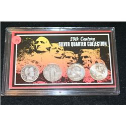 20th Century Silver Quarter Collection; 1915-D Barber Quarter, 1927 Standing Liberty, 1964 Washingto