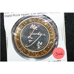 Hard Rock Hotel Las Vegas NV "Mr. Lucky's 24/7" Limited Edition Two-Tone $10 Gaming Token; .999 Fine