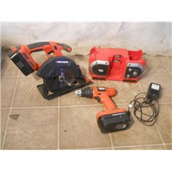 Black & Decker 18v. Skillsaw, Drill, Radio, &