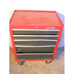 5 Drawer Red Craftsman Toolbox On Wheels