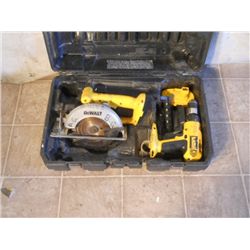 Dewalt Skill Saw & Drill Battery In Case