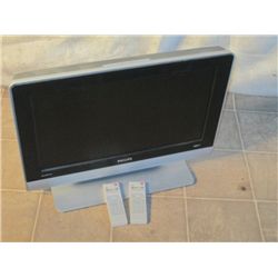 20" Philips Flat Screen Monitor/ Tv W/ 2 Remotes