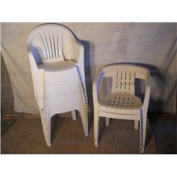 16 White Plastic Patio Chairs