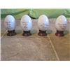 Image 2 : 4  Avon Collector Eggs With Individual Wood Stands