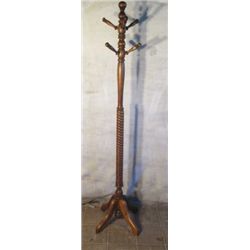 Solid Oak 70" Tall Coat Rack