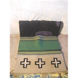 Black Saddle Pad. Flat Woven Saddle Blanket W/