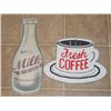 Image 1 : Porcelain ''fresh Coffee" Coffee Cup Sign, With