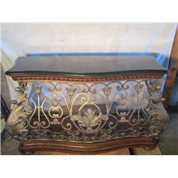 Beautiful Ornate Black Marble Topped Large