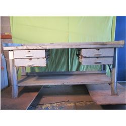 4 Drawer, Steel Workmens Bench