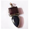 Image 1 : Natural 50.90 ctw Ruby/Sapphire Pendant .925 Sterling