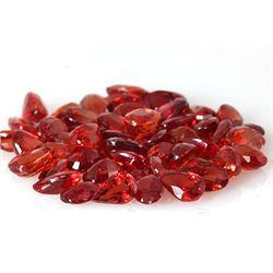 Natural Red Orange Sapphire Oval-Pear 51pcs 31.89 ctw