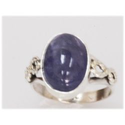 NATURAL 14.02 CTW TANZANITE RING .925 STERLING SILVER
